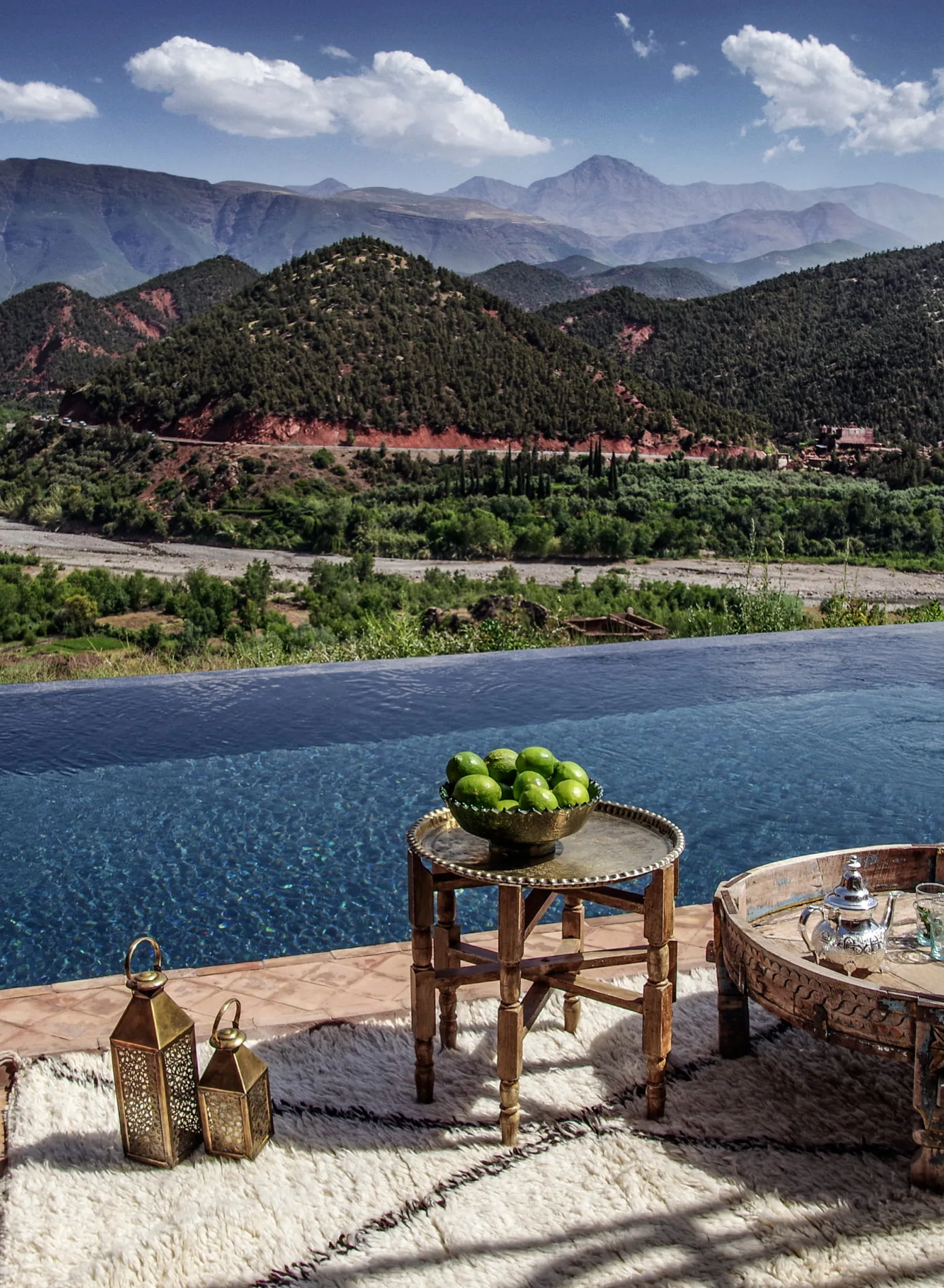 Infinity pool with Atlas Mountains view